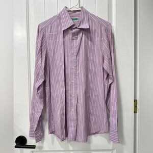 United Colors Of Benetton Lavender Striped Dress Shirt